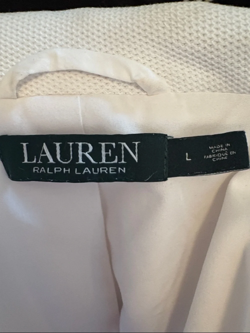 Ralph Lauren White Knit-Collar Jacket - Picture 7 of 8